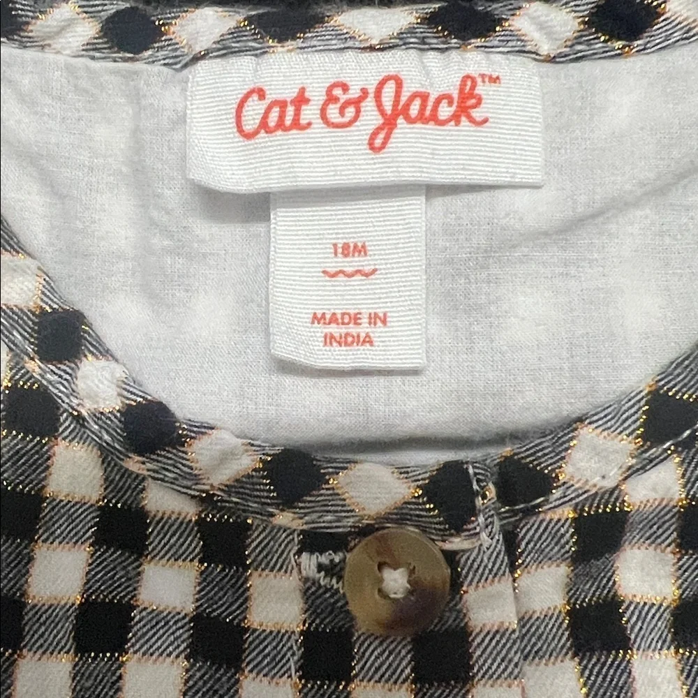 Cat & Jack Checkered Black and White Dress